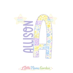 Custom Floral Patchwork Letter PNG, Vintage Flower Alphabet Name Design (Digital Download)