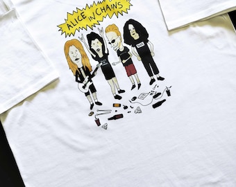 Camiseta de culto de los 90 MTV Música Televisión Grunge Rock Beavis and Butthead Alice in chains Sonido de Seattle Layne Staley Sonido de Seattle