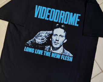 Camiseta Videodrome, película de culto de David Cronenberg de los 80, póster, larga vida a la nueva carne, camiseta de película de terror