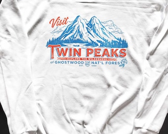 Sudadera de cuello redondo Visita Twin Peaks Explora la naturaleza Culto Serie de televisión de los 90 David Lynch Suéter Sudadera Bosque fantasma Estado de ánimo invernal