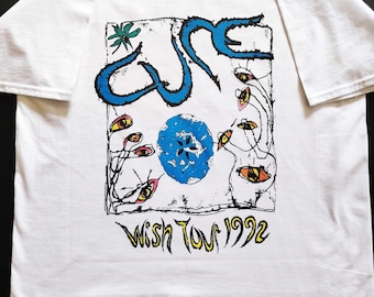Camiseta The Cure Wish Tour, camiseta de culto de los 80, pop rock, indie, música alternativa, new wave, viernes, estoy enamorado