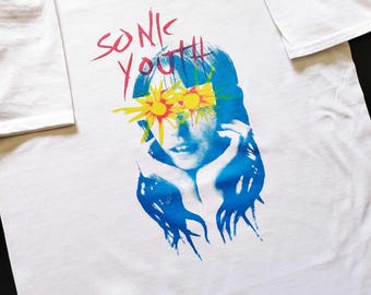 Camiseta de Sonic Youth Sunburst con ojos de mujer psicodélicos, música punk rock, shoegaze, stoner, noise, música de culto