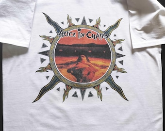 Camiseta de culto de Alice in Chains de los 90, portada de álbum de grunge rock, Dirt