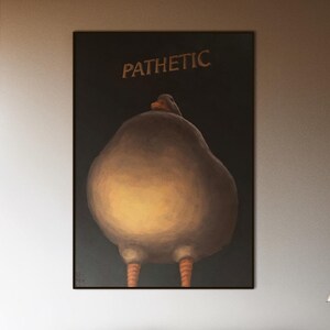 Art mural mème canard pathétique | affiche drôle de supériorité de grosse oie | Impression photo animal sarcastique maussade | Offrez-lui | Art physique expédié