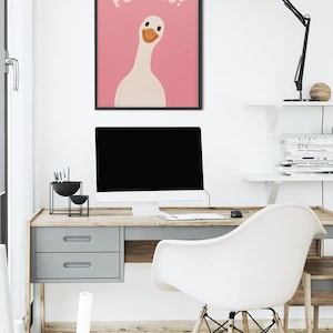 Divertido póster de ganso para el baño / ¿Estás haciendo caca? Póster rosa / Lámina fotográfica humorística de animales / Regalo de broma / Arte físico enviado imagen 6