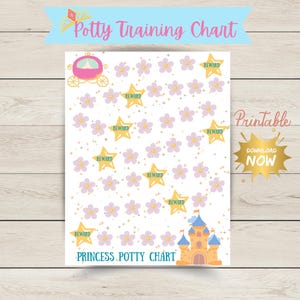 Princess Potty Training Chart, Reward System, Potty Chart (Instant Download)