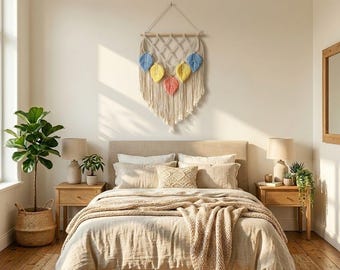 Colorful Macrame Leaf Wall Hanging