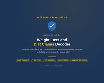 Labeldecoder dieetvoeding: pdf-gids voor gewichtsverliesclaims en verborgen ingrediënten voor boodschappen