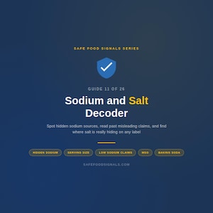 Guía decodificadora de etiquetas de alimentos sobre sodio y sal (PDF, descarga instantánea)