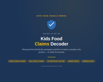 Kindervoedseletiketdecoder: pdf-bestand met verborgen ingrediënten in kindersnacks en voedselclaims
