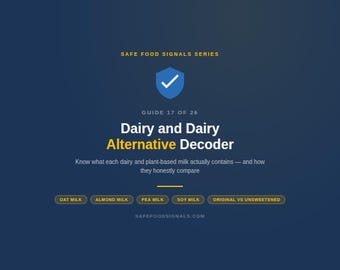 Alternatieve etiketdecoder zuivel en zuivel: pdf-gids met verborgen ingrediënten in melk, kaas en plantaardige producten
