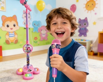 Ensemble de microphones pour enfants K-POP Demon Hunter Huntr/x sur pied Lumi, Mira, Zoe Toy Machine à karaoké