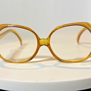Vtg Christian Dior 2035 Optyl Eyeglass Frames Only Amber Yellow Germany 54-14 Vtg Christian Dior Yellow Clear Amber Glasses Germany 2035  main image 2