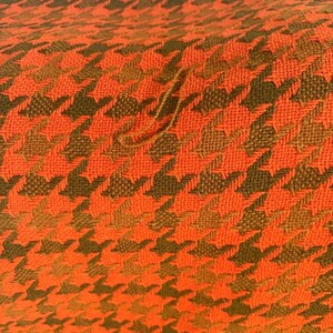 Vintage Pendleton Wool Blanket: Orange Brown Houndstooth Throw, 100% Virgin Wool MCM Cabin Decor image 8
