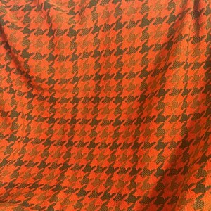 Vintage Pendleton Wool Blanket: Orange Brown Houndstooth Throw, 100% Virgin Wool MCM Cabin Decor image 9