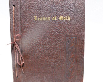 Vintage Leaves of Gold Hardcover Book, 1948 Revised Edition, Inspirational Anthology