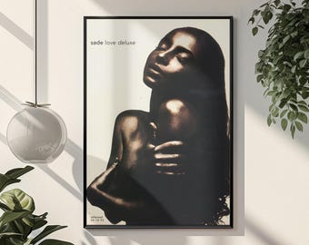 Sade Love Deluxe Album Poster | Vintage Album Cover Art | Retro Aesthetic Wall Art | Minimalist Music Print | Y2K Fashion Apartment Decor