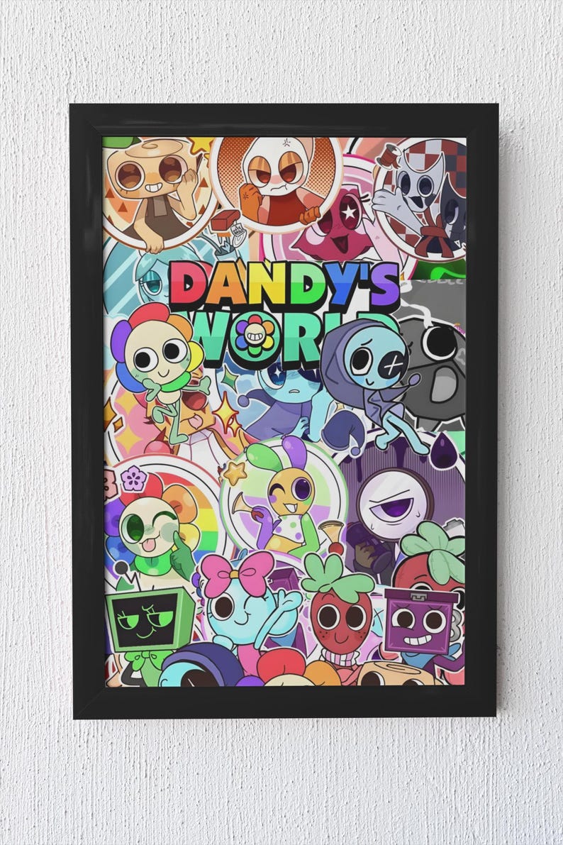 Dandys World Poster | Cute Cartoon Inspired Gaming Wall Art | Colorful ...