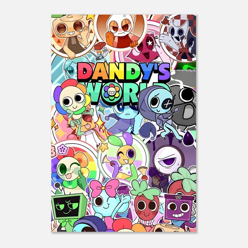 Dandys World Poster | Cute Cartoon Inspired Gaming Wall Art | Colorful ...