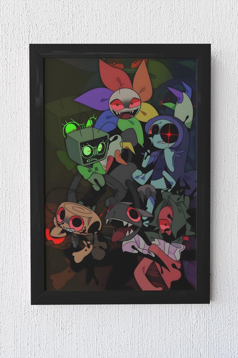 Dandys World Collage Poster | Roblox Inspired Wall Art | Dark Gaming ...