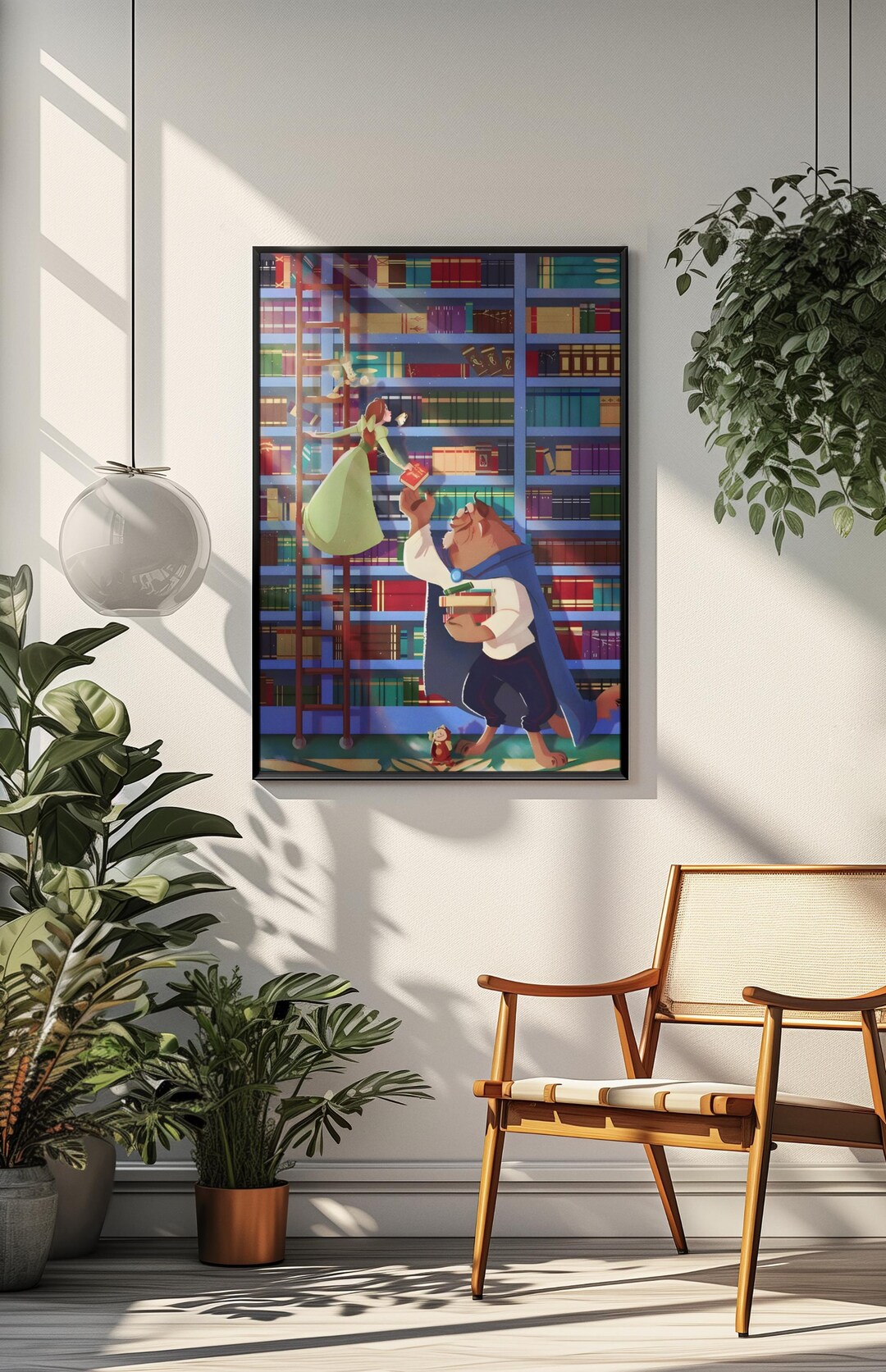 Beauty and the Beast Library Poster | Fairytale Princess Bookish Wall ...