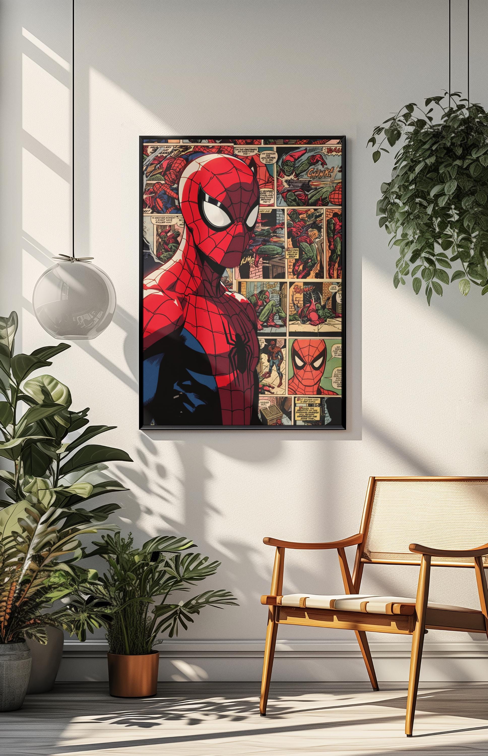 Spiderman Comic Poster | Marvel Superhero Wall Art | Vintage Comic ...