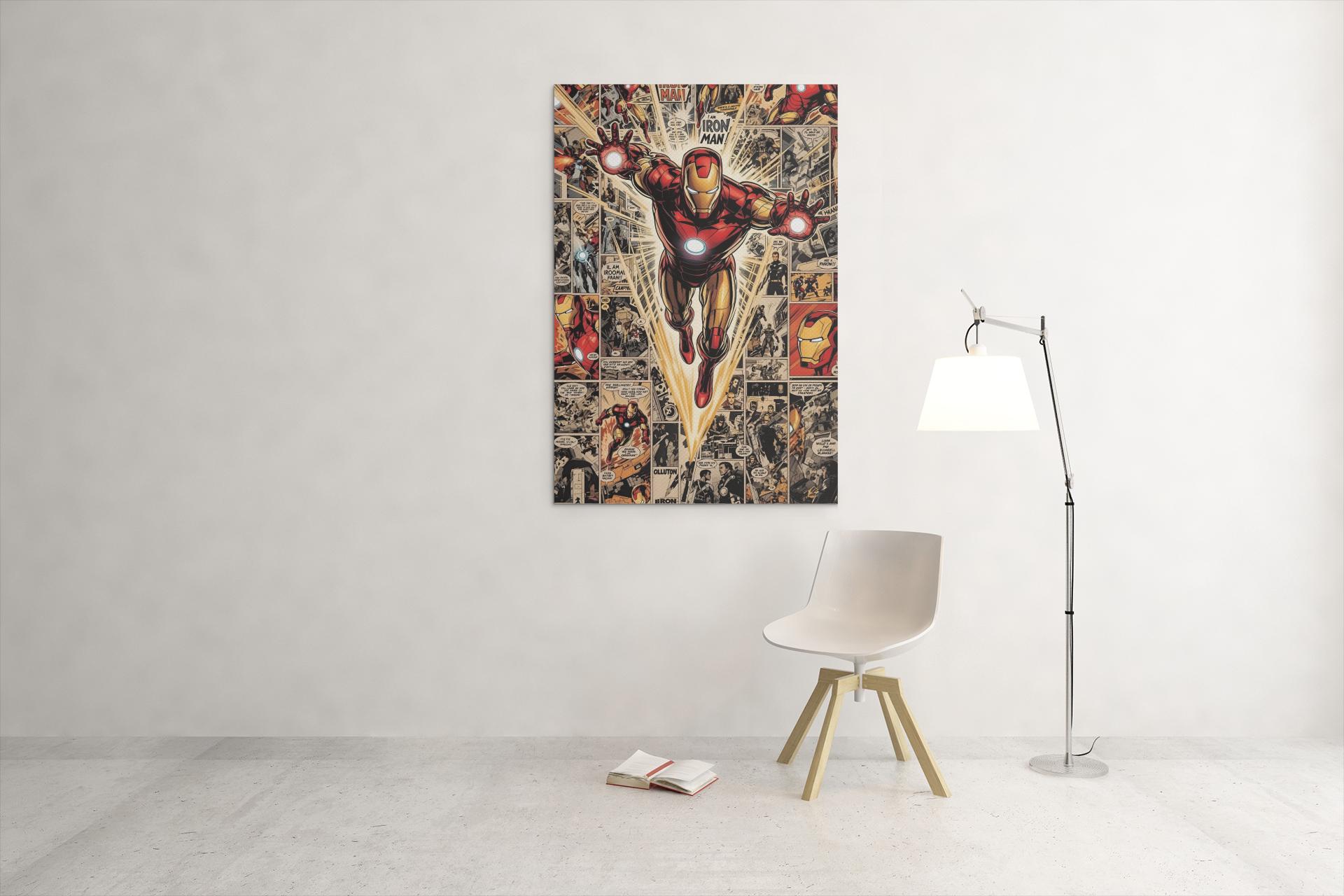 Iron Man Comic Poster | Marvel Superhero Wall Art | Vintage Comic Style ...