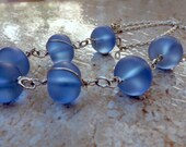 Blue Sea glass necklace , seaglass necklace , eco friendly jewelry , by Lyrisgems