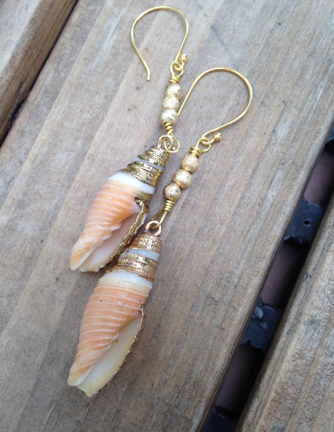 Real Seashell Earrings Long Conch Shell Natural dangles with Etsy