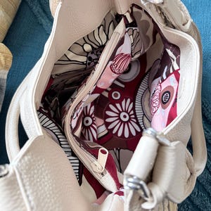 Brighton Melania Handbag Purse Pebble Leather Cream Lace Ruffle w Dust Cover bild 5