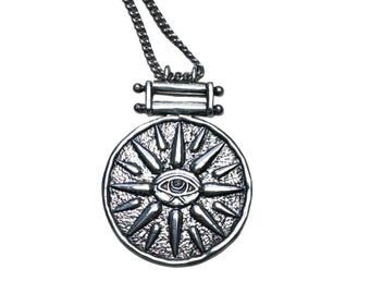 Bahagia 925 Onda Ögat Sol Halsband Rumi Citat Hänge Sterlingsilver