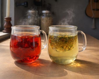 Nourish + Crimson-bundel mineraalrijk/menstruatieondersteuning | Cyclusondersteunende losse kruidentheemix