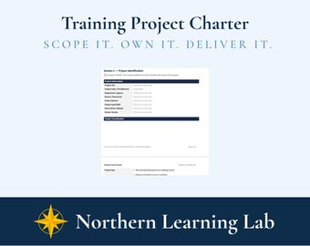 Training Project Charter | L&D Template | Canadian Federal Public Service | Project Management | Training Design | Word Document