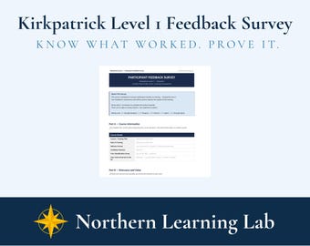 Kirkpatrick Level 1 Feedback Survey | Training Evaluation | L&D Template | Canadian Federal Public Service | Word Document