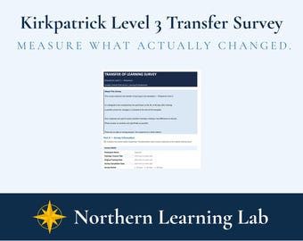 Kirkpatrick Level 3 Transfer Survey | Training Evaluation Template | L&D | Canadian Federal Public Service | Word Document
