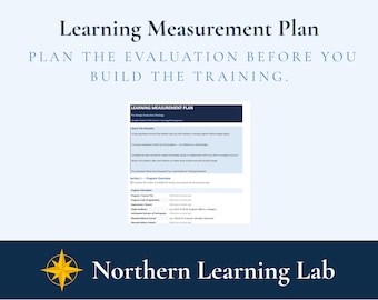 Learning Measurement Plan | Training Evaluation Strategy | L&D Template | Canadian Federal Public Service | Word Document