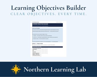 Learning Objectives Builder | L&D Template | Canadian Federal Public Service | Bloom's Taxonomy | Instructional Design | Word Document