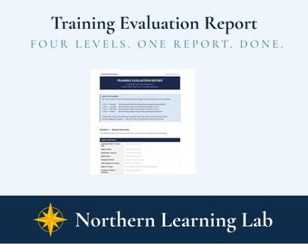 Training Evaluation Report Template | Kirkpatrick 4 Levels | L&D Template | Canadian Federal Public Service | Word Document