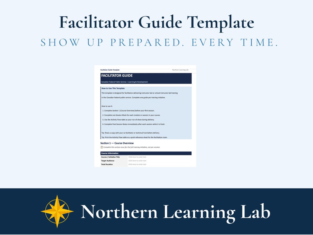 Facilitator Guide Template | L&D Template | Canadian Federal Public ...