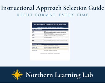Instructional Approach Selection Guide | L&D Template | Canadian Federal Public Service | Training Design | Excel Workbook