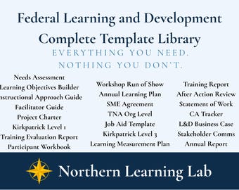 Federal Learning and Development Complete Template Library | 22 Templates | Canadian Federal Public Service | Word and Excel