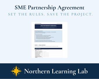 SME Partnership Agreement | Subject Matter Expert | Learning and Development Template | Canadian Federal Public Service | Word Document