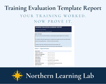 Training Evaluation Report Template | Kirkpatrick Four Levels | L&D Template | Canadian Federal Public Service | Word Document