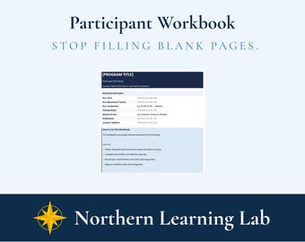 Participant Workbook Template | Training Workbook | L&D Template | Canadian Federal Public Service | Word Document