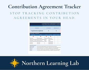 Contribution Agreement Tracker | Milestone & Compliance Monitoring | L and D Template | Canadian Federal Public Service | Excel Workbook