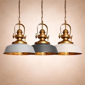 Lámpara colgante de metal hecha a mano: lámpara de techo industrial y moderna (varios colores)