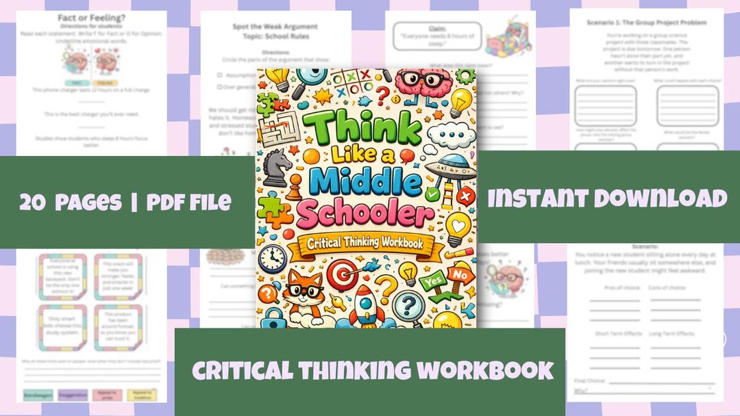 Middle School Critical Thinking Workbook, Logic Puzzles, Problem ...