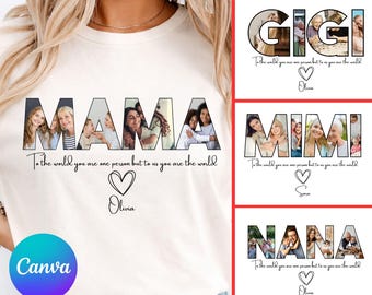 Plantilla personalizada de Canva para fotos de mamá, PNG personalizado, diseña la tuya (descarga digital)