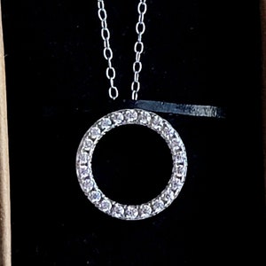 Vintage Sterling CZ Circle of Life Pendant