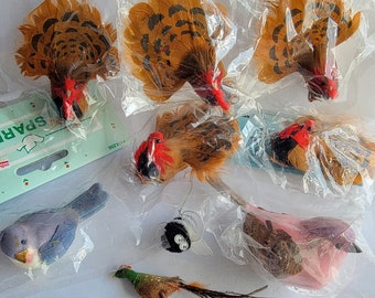 Vintage Lot Mushroom Birds Turkeys